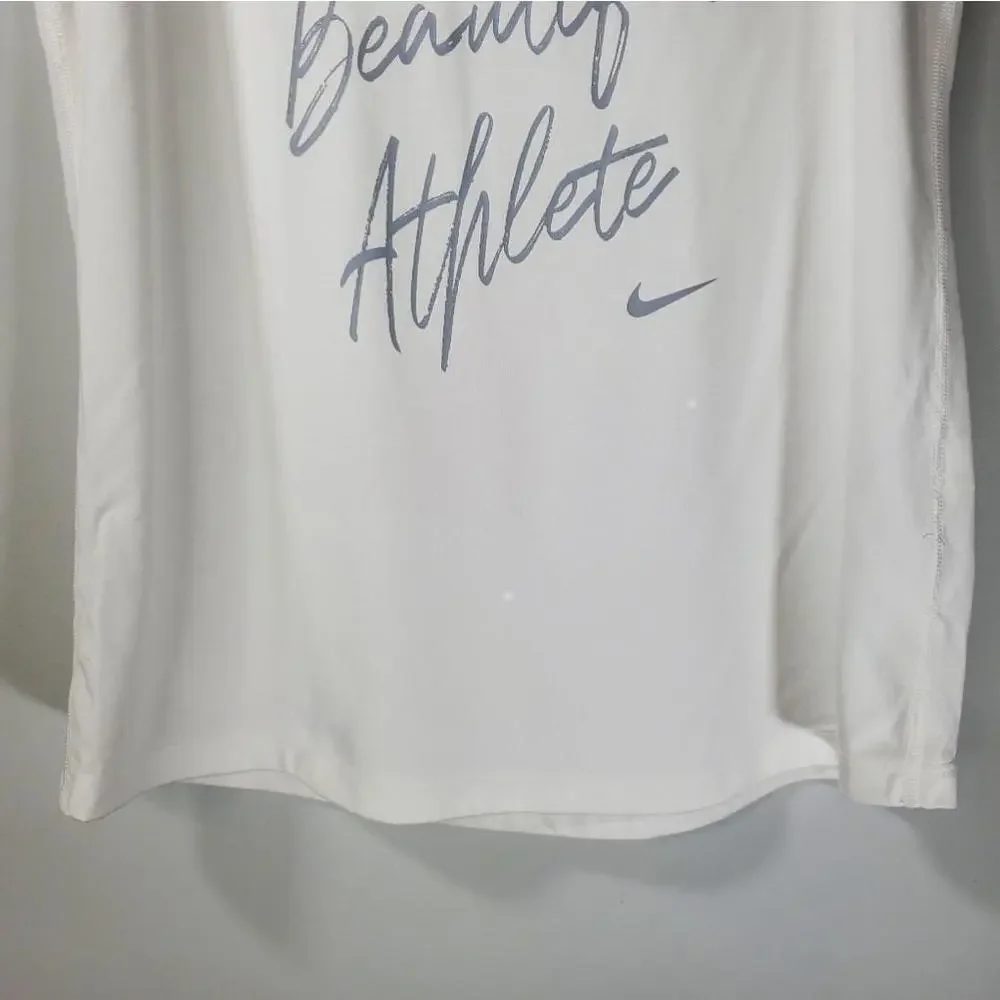 Nike Dri-Fit The Nike Tee Training Tank Top White Size Small Fast Bold Beautiful